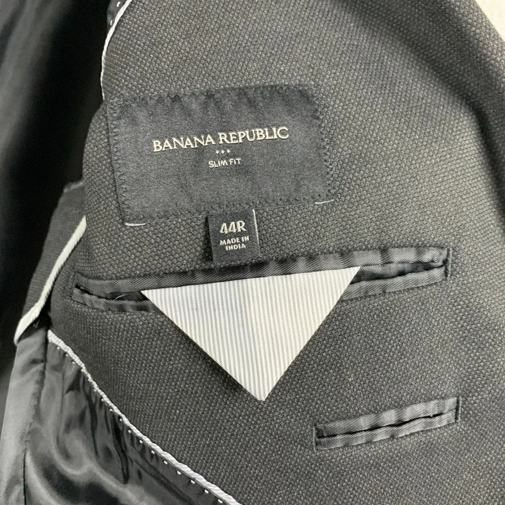Banana Republic Slim Fit Blazer Jacket Men 44R Charcoal 2-Button Single-Breasted